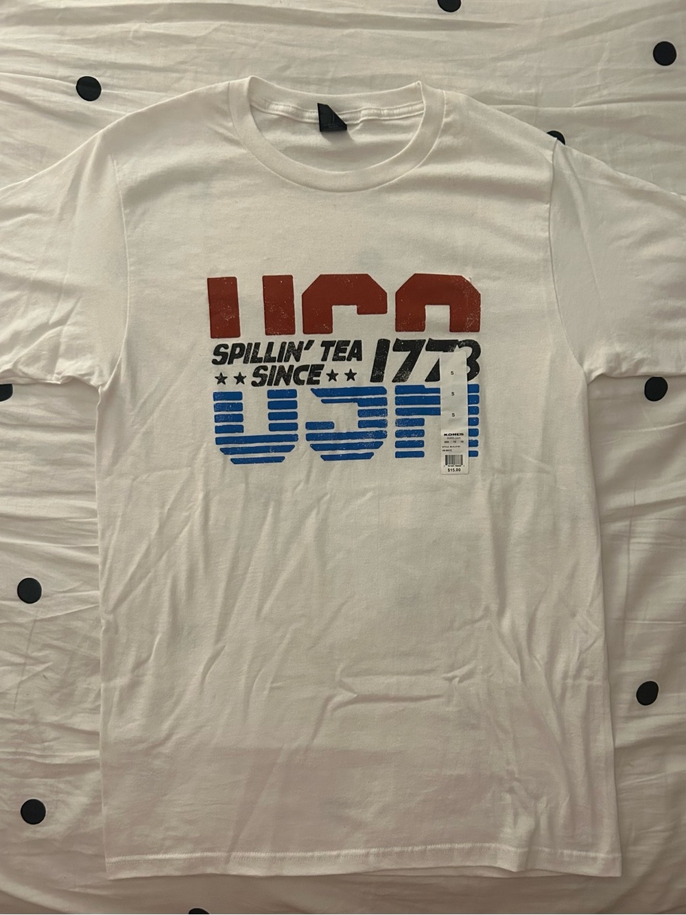 White USA Graphic Short Sleeve Tee